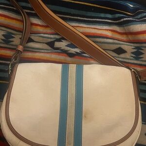 Coach vintage ivory signature crossbody purse / bag